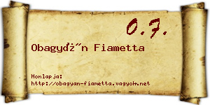 Obagyán Fiametta névjegykártya